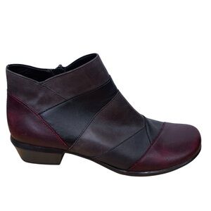 Remonte Ankle Booties Boots Womens 39 Brown Red Black Colourblock Leather Fall